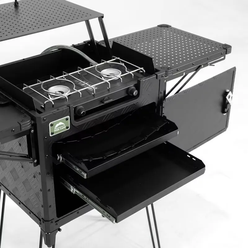 Outdoor Camping Kitchen Setup - إعداد مطبخ تخييم فاخر للعائلة بنظام