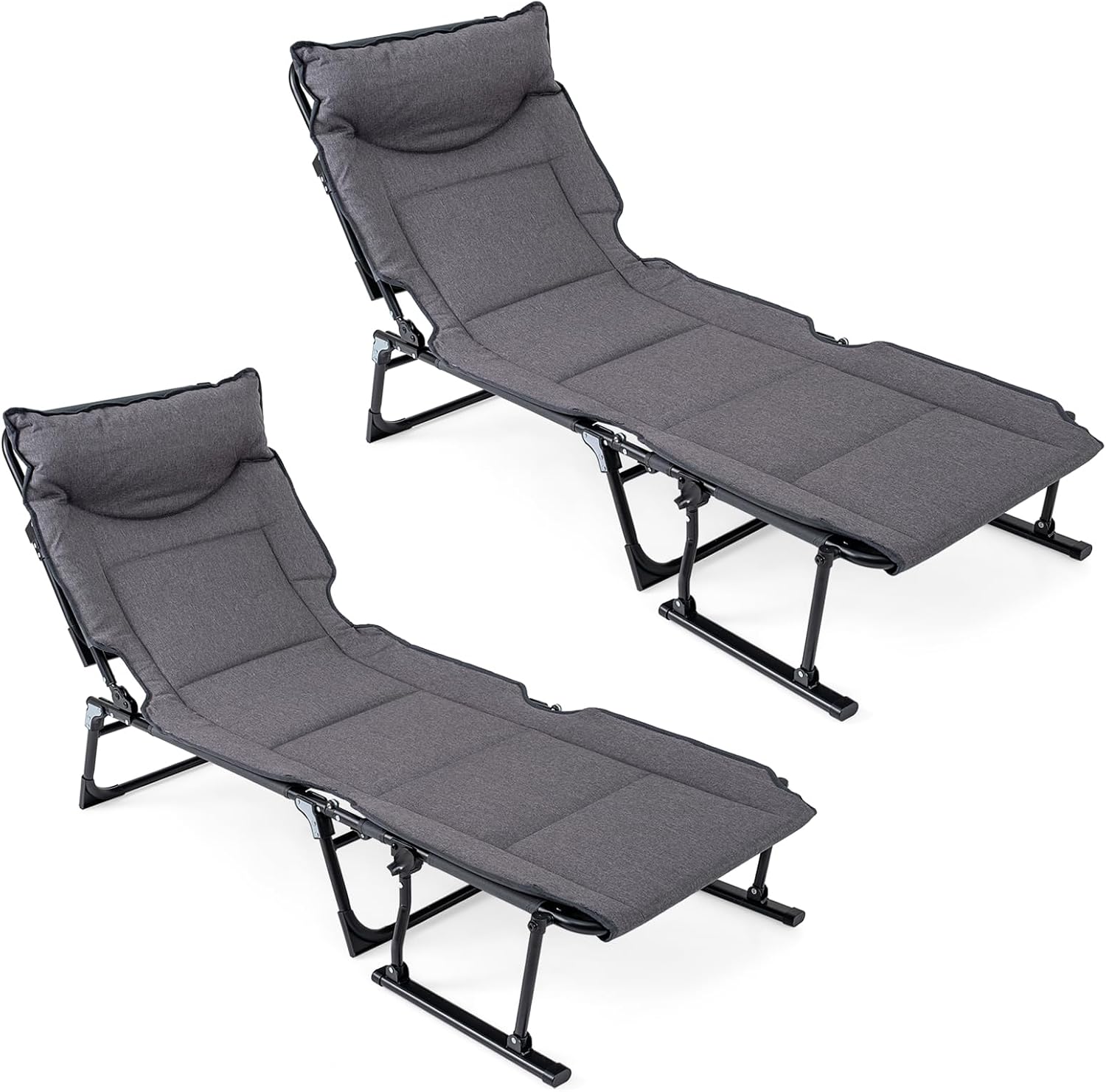 Outdoor Camping Recliner Chairs - مجموعة كراسي استرخاء قابلة للطي للشرفة،