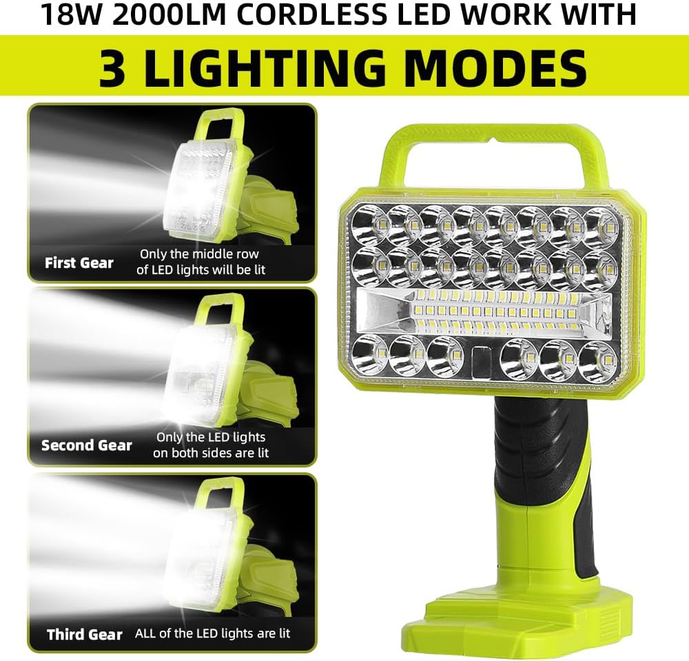 Outdoor Camping Jobs - مصباح يدوي LED لاسلكي 18 وات