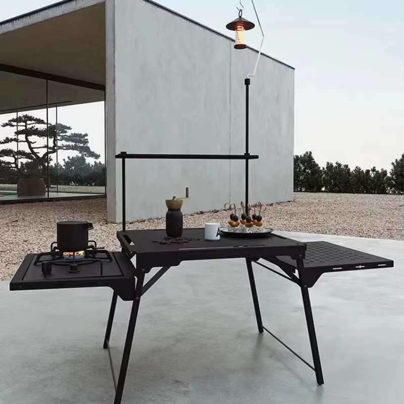 Outdoor Camping Warehouse - طاولة مطبخ محمولة من الألومنيوم للتخييم