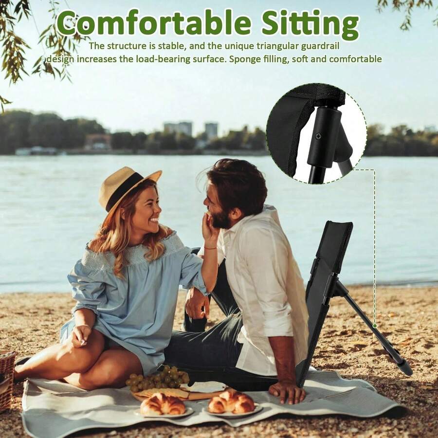 كرسي تخييم محمول قابل للطي خفي - مراجعة Outdoor Camping Recliner Chairs وسعره