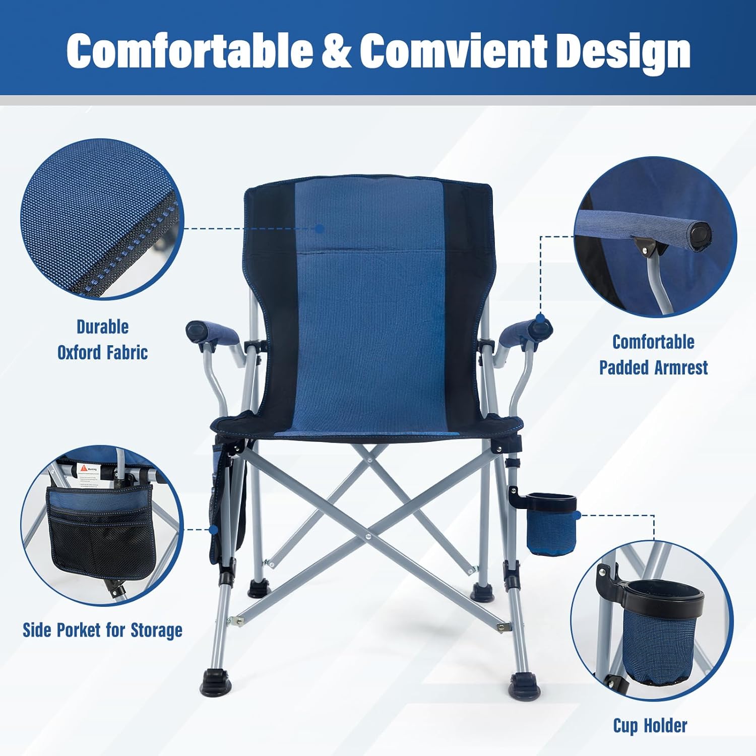 كرسي تخييم محمول قابل للطي للا - مراجعة Outdoor Camping Recliner Chairs وسعره