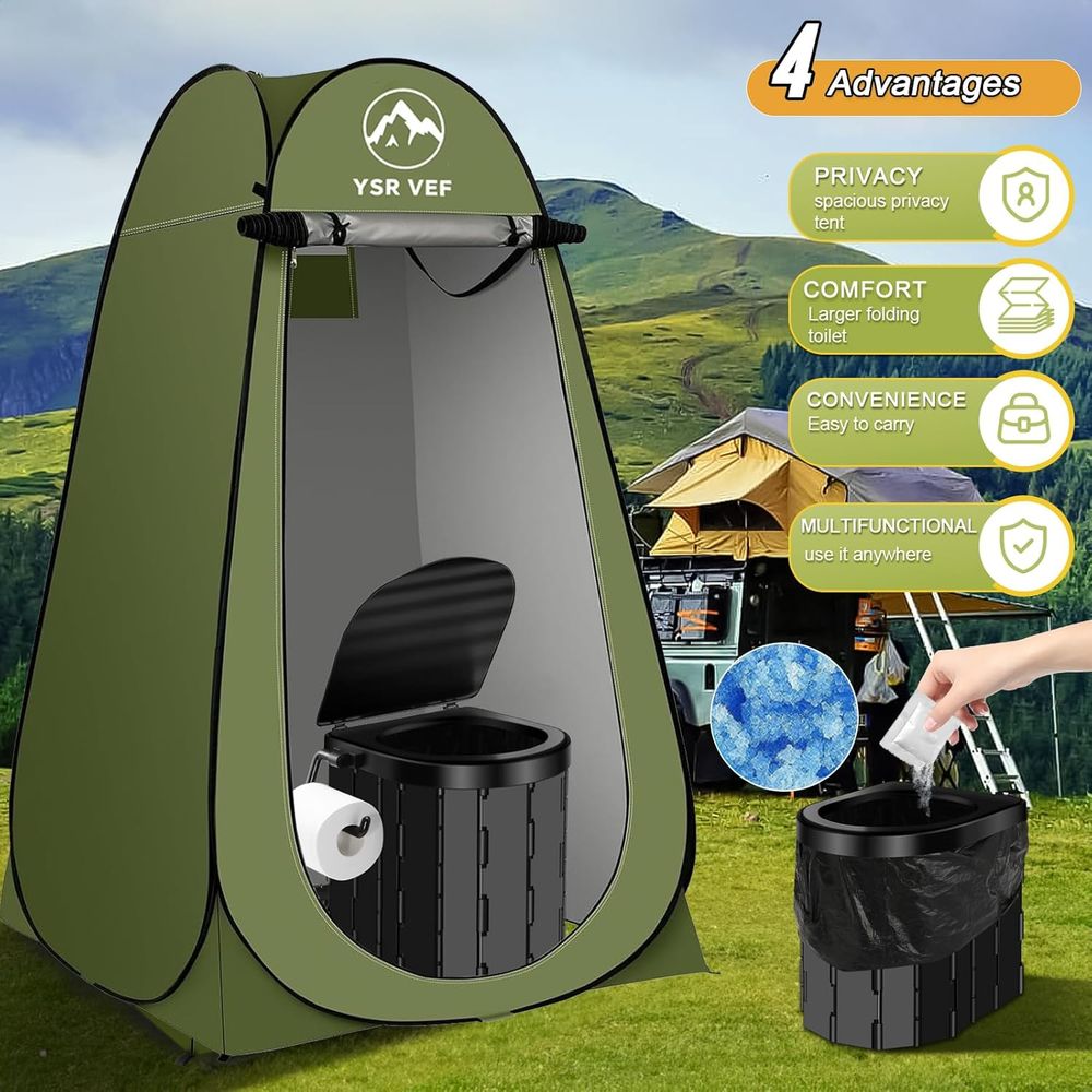 طقم مرحاض متنقل، مرحاض للتخييم - مراجعة Outdoor In Camping وسعره