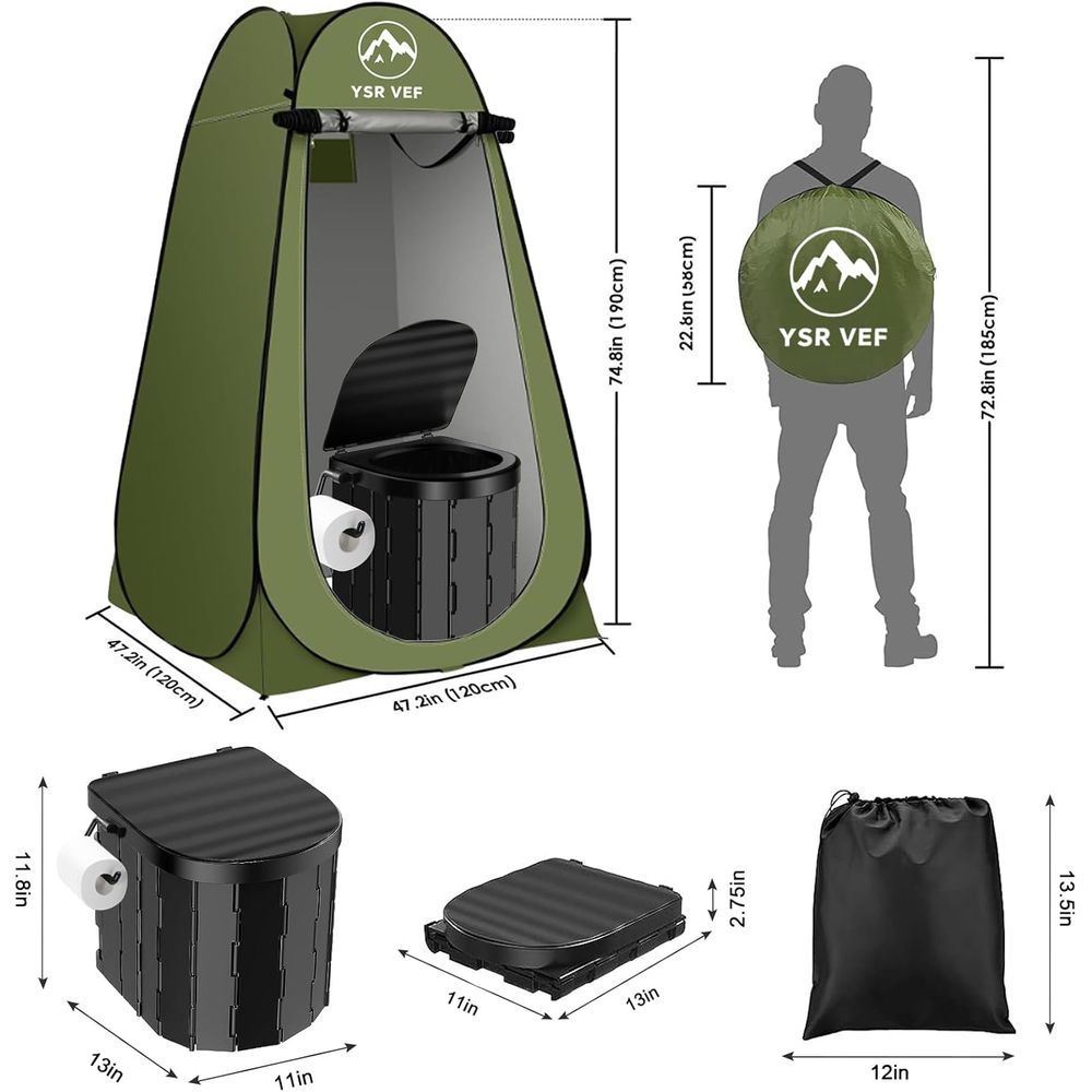 طقم مرحاض متنقل، مرحاض للتخييم - مراجعة Outdoor In Camping وسعره