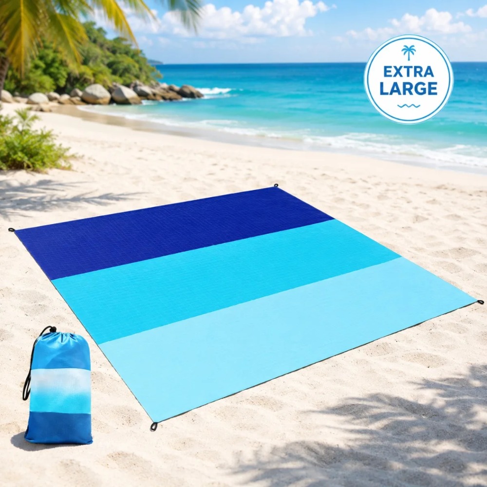 سجادة شاطئ خفيفة الوزن كبيرة ا - مراجعة Outdoor Camping Rug وسعره