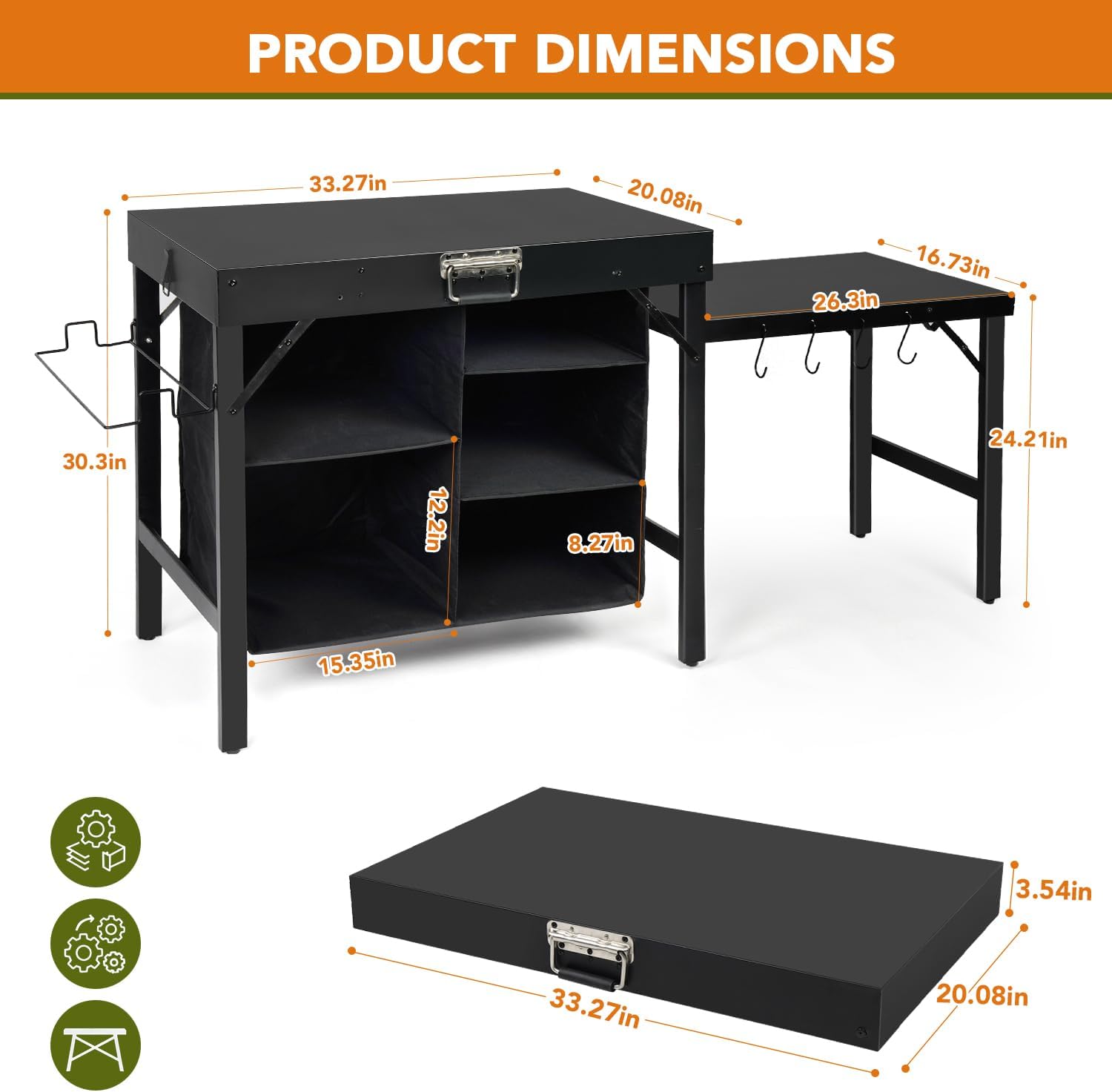 حامل شواية محمول قابل للطي مع  - مراجعة Outdoor Camping Kitchen Setup وسعره