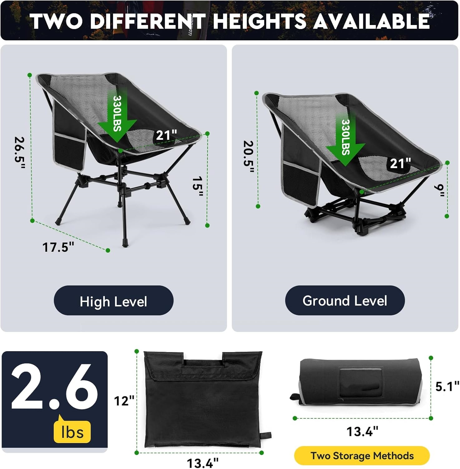 كرسي تخييم خفيف الوزن، كرسي تخ - مراجعة Outdoor Camping Recliner Chairs وسعره