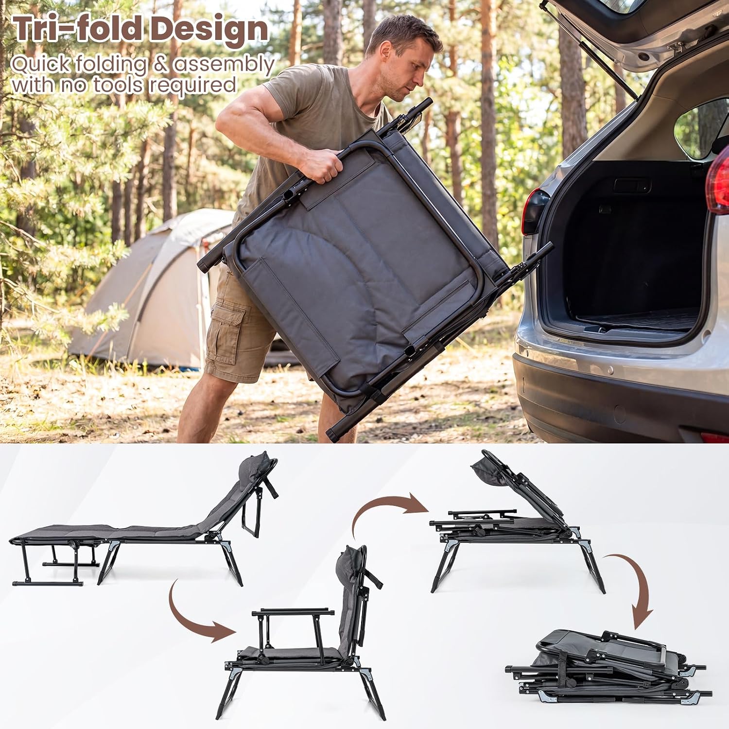 مجموعة كراسي استرخاء قابلة للط - مراجعة Outdoor Camping Recliner Chairs وسعره