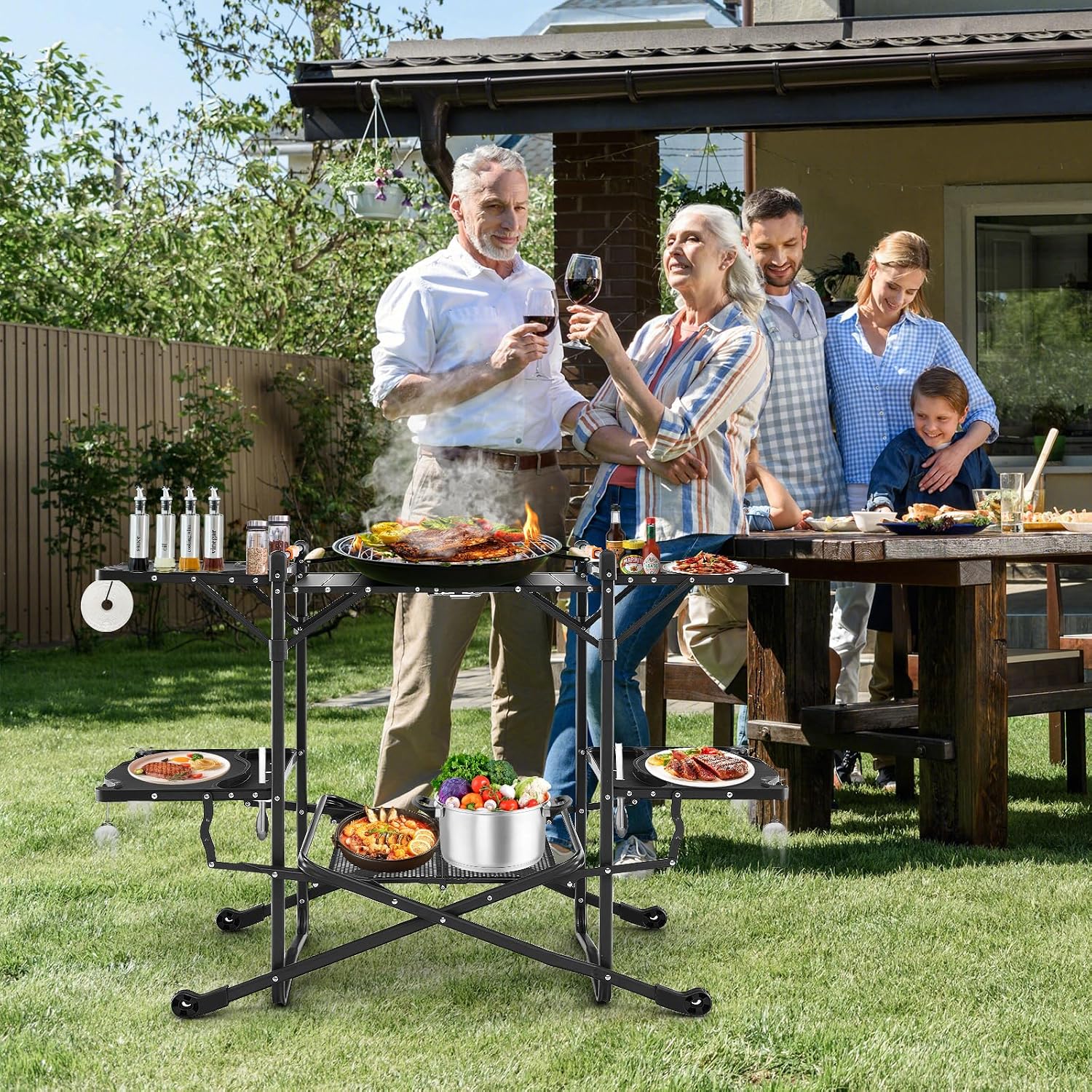 طاولة طهي محمولة قابلة للطي لل - مراجعة Outdoor Camping Kitchen Setup وسعره