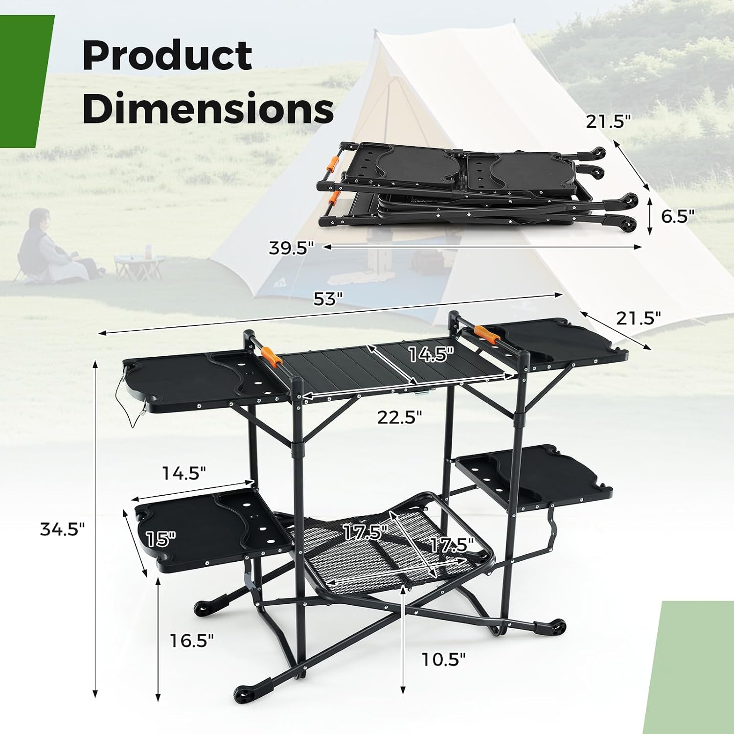طاولة طهي محمولة قابلة للطي لل - مراجعة Outdoor Camping Kitchen Setup وسعره