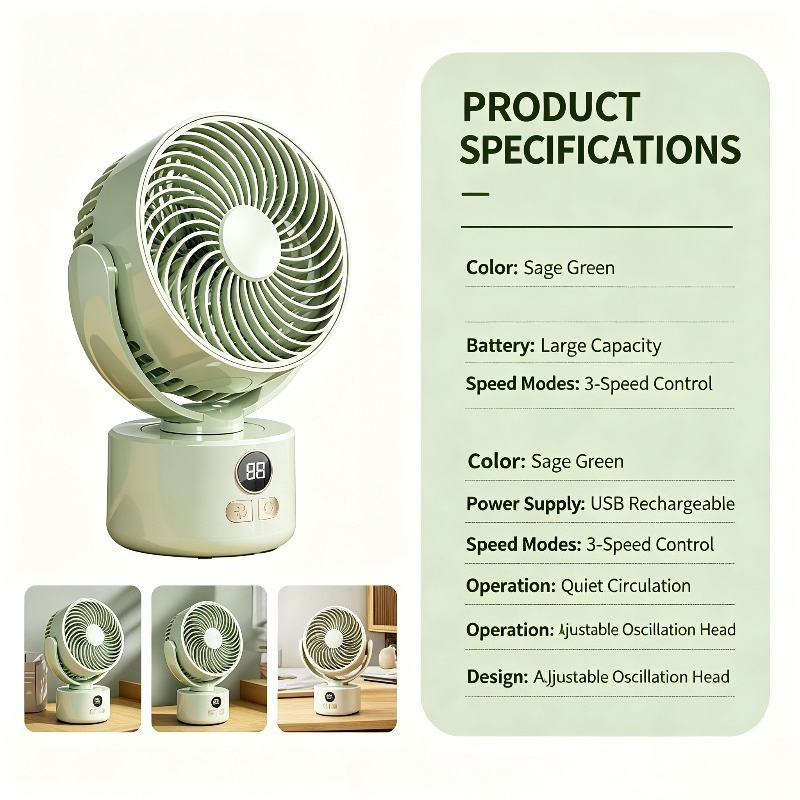 مروحة صغيرة قابلة للشحن عبر US - مراجعة Outdoor Camping Fans وسعره