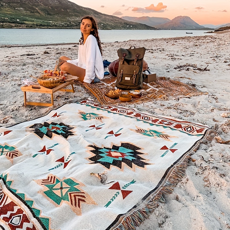 1 قطعة المفارش الرجعية البوهيم - مراجعة Outdoor Camping Rug وسعره