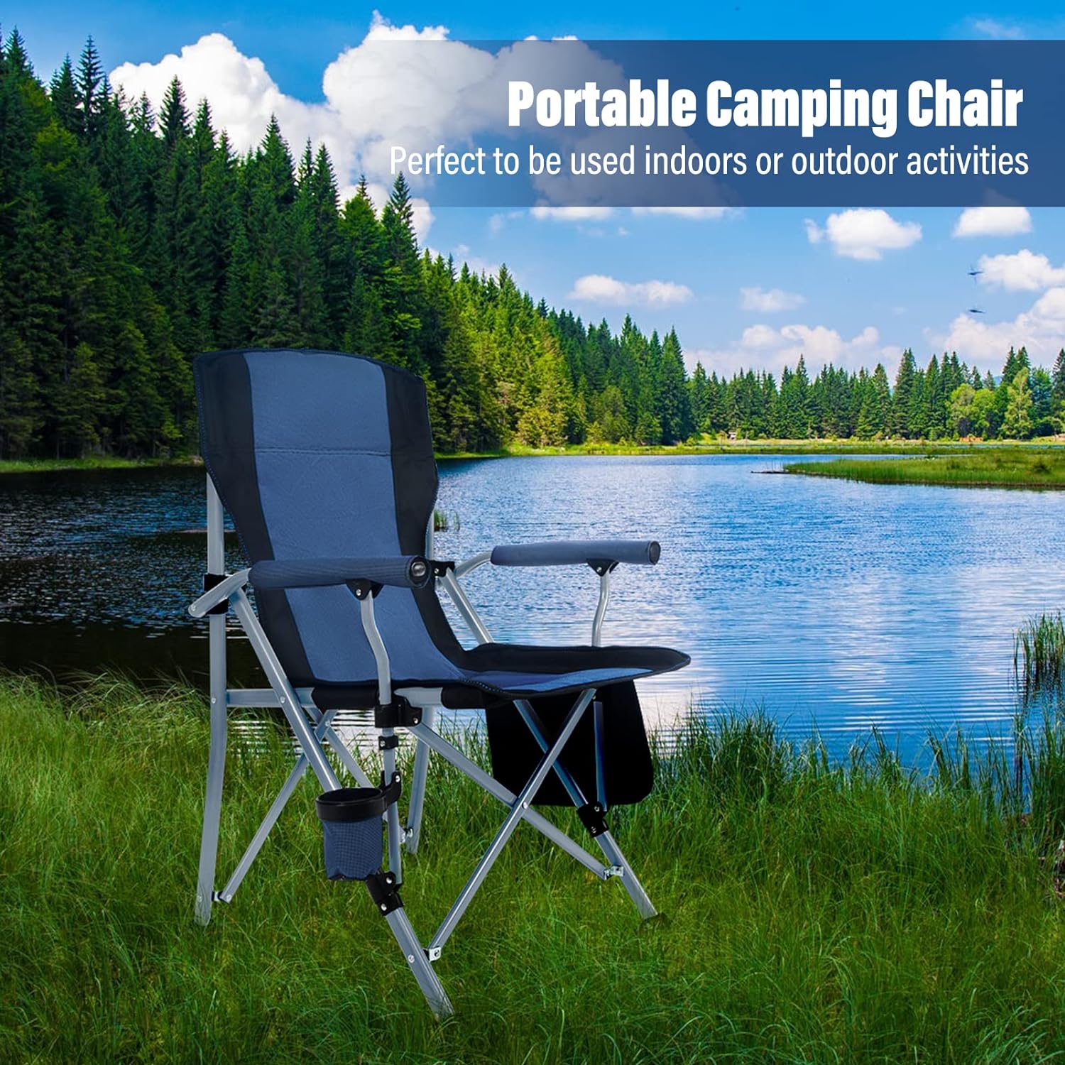 كرسي تخييم خارجي قابل للطي ومح - مراجعة Outdoor Camping Recliner Chairs وسعره