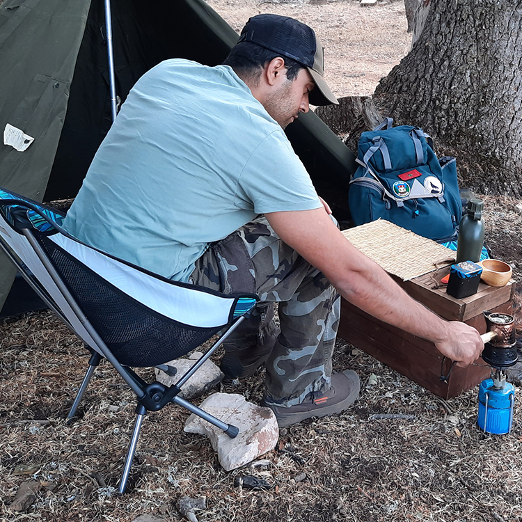 كرسي تخييم محمول قابل للطي خفي - مراجعة Outdoor Camping Recliner Chairs وسعره