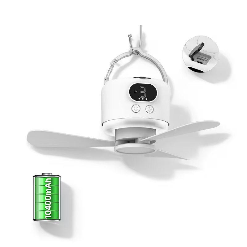 مروحة سقف محمولة قابلة للشحن ب - مراجعة Outdoor Camping Fans وسعره