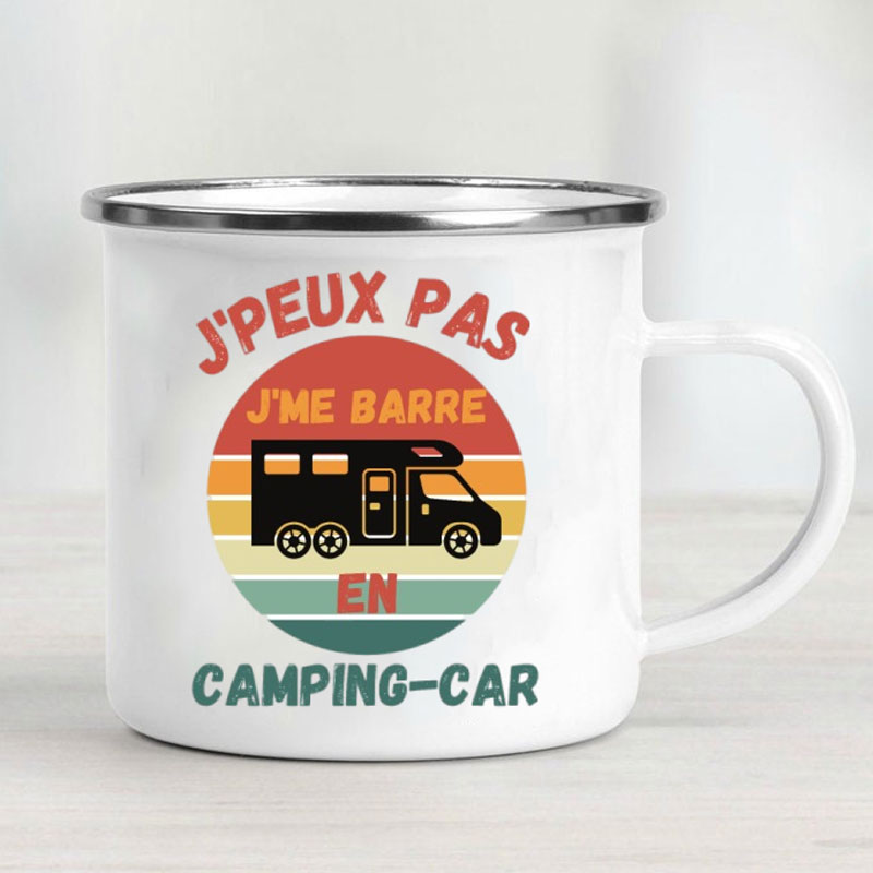 كوب معدني مطلي بالمينا للتخييم - مراجعة Outdoor Camping Van وسعره