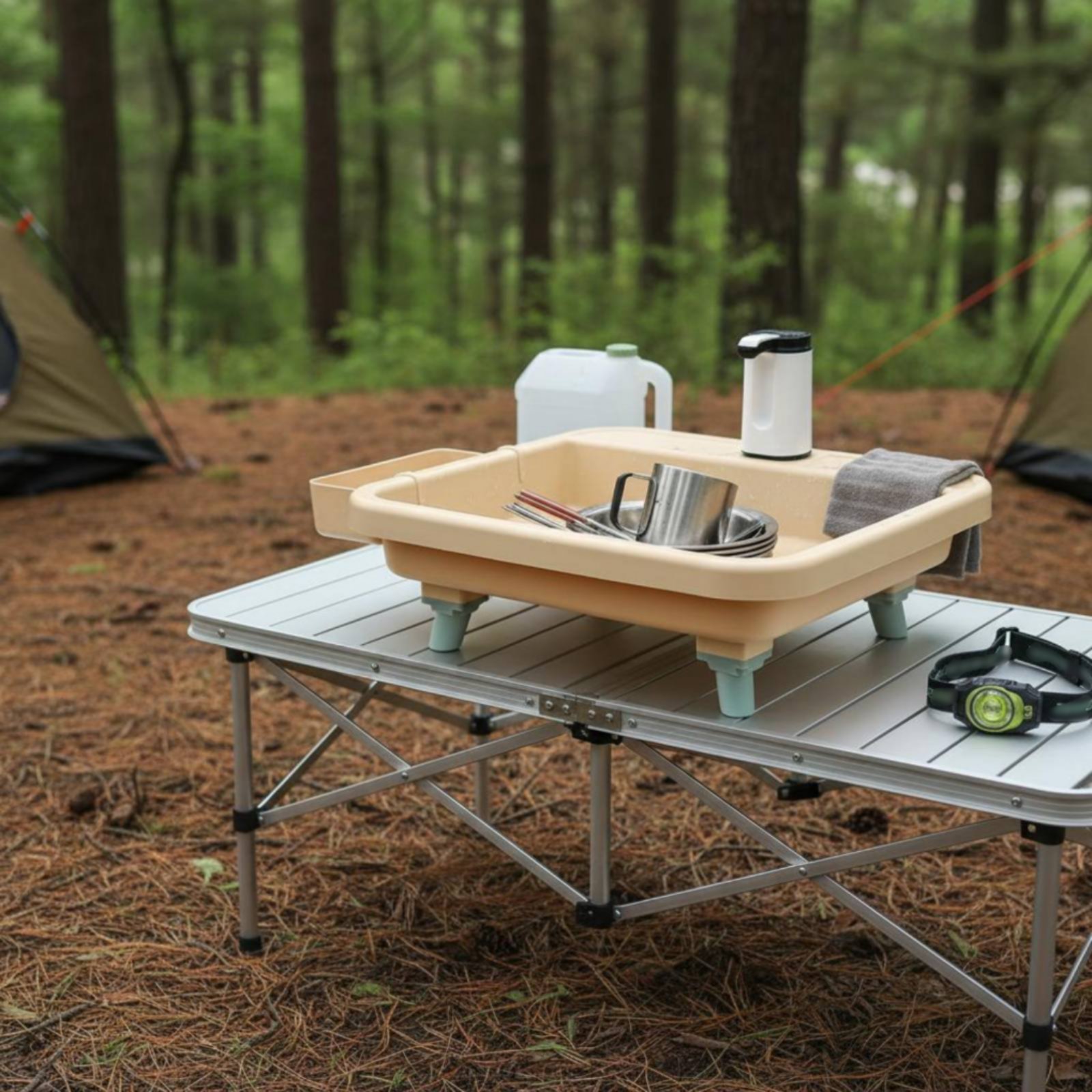 محطة غسيل يدوية محمولة بزر واح - مراجعة Outdoor In Camping وسعره