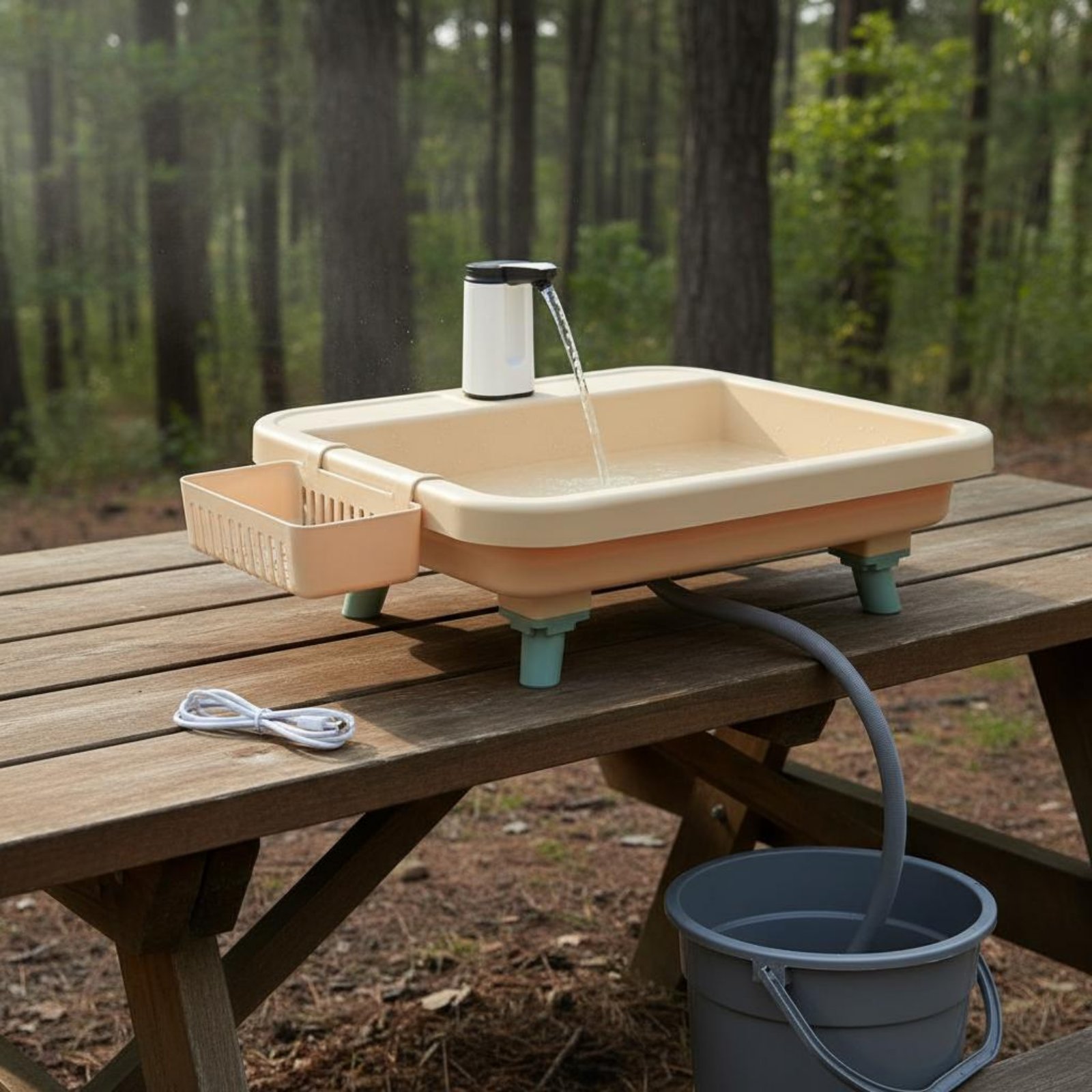 محطة غسيل يدوية محمولة بزر واح - مراجعة Outdoor In Camping وسعره