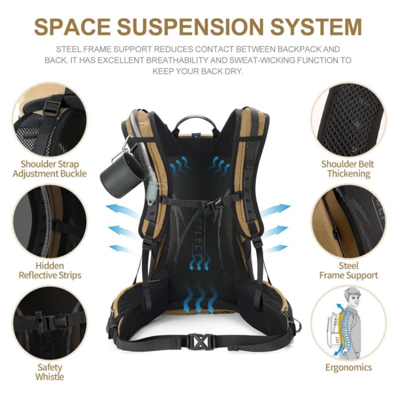 حقيبة ظهر كبيرة مقاومة للماء و - مراجعة Outdoor Camping Backpack وسعره